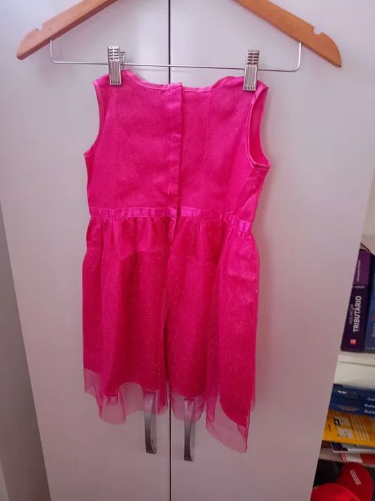 Vestido de festa infantil rosa com glitter - Foto 2