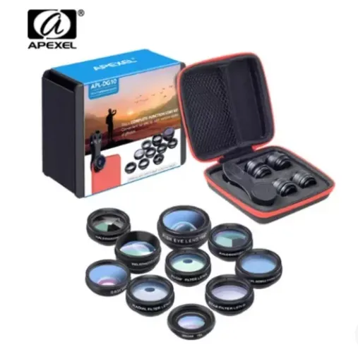Kit de lentes filtro 10 em 1 para celular Apexel