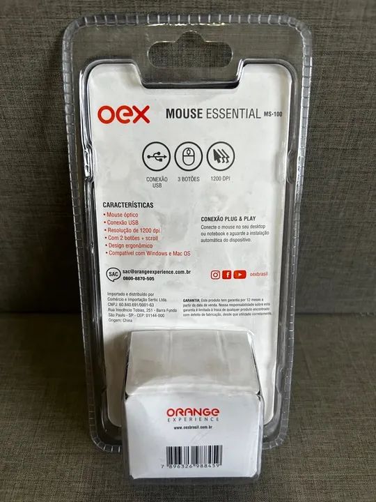 Mouse OEX óptico USB Essential MS100 Novo Lacrado  - Foto 2