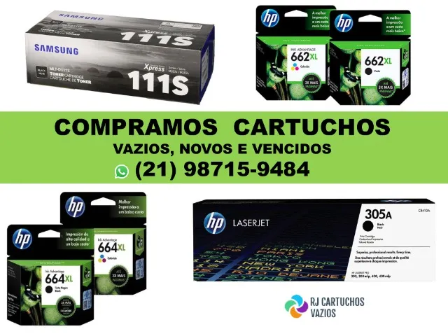 Compra de cartuchos e toners de impressoras cheios e vencidos