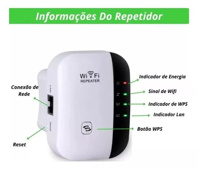 Aparelho Repetidor De Sinal Wifi Wireles Internet Sem Fio Branco - Foto 3