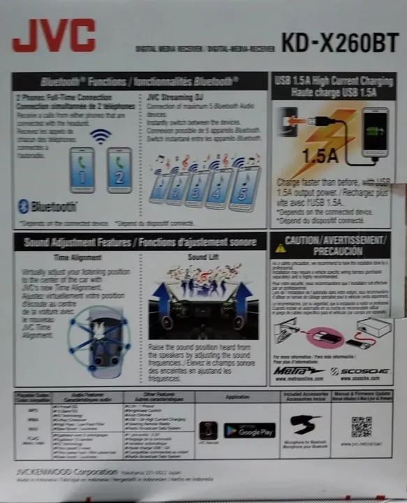 Rádio JVC kd-x260bt novíssimo.  - Foto 2