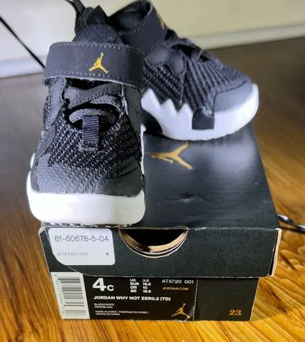 tênis jordan why not infantil cano longo tamanho 4c importado (desapego)