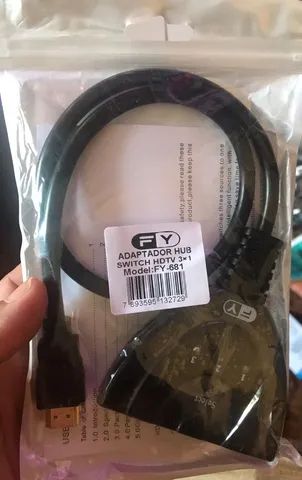Cabo Divisor Hdmi Hub 3x1 Switch Adaptador 3 Entrada Para 1 Saida - Foto 2