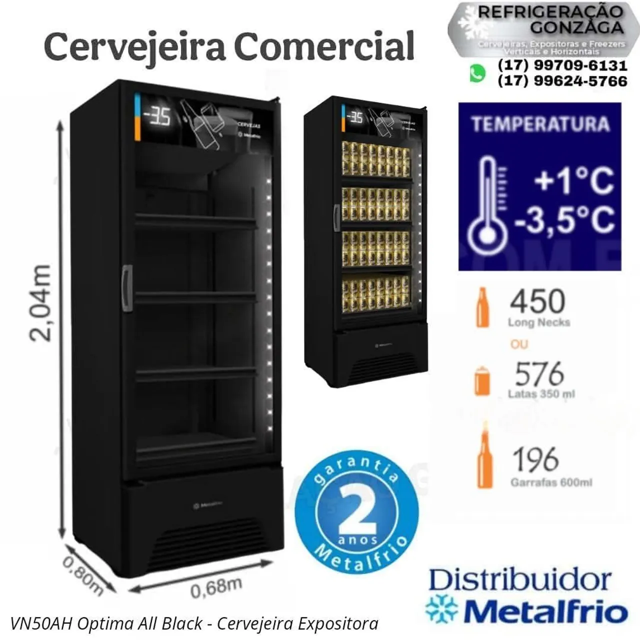 Cervejeira Expositora Optima All Black VN50AH