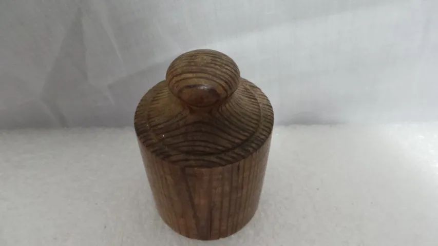 Peso antigo em madeira de pinho de riga estilo para balança lindo e raro!! - Foto 4