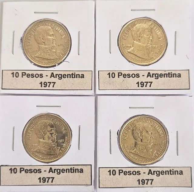 Kit Moedas Argentina - Uruguai - 1970 - 1977 - 1989. - Foto 3