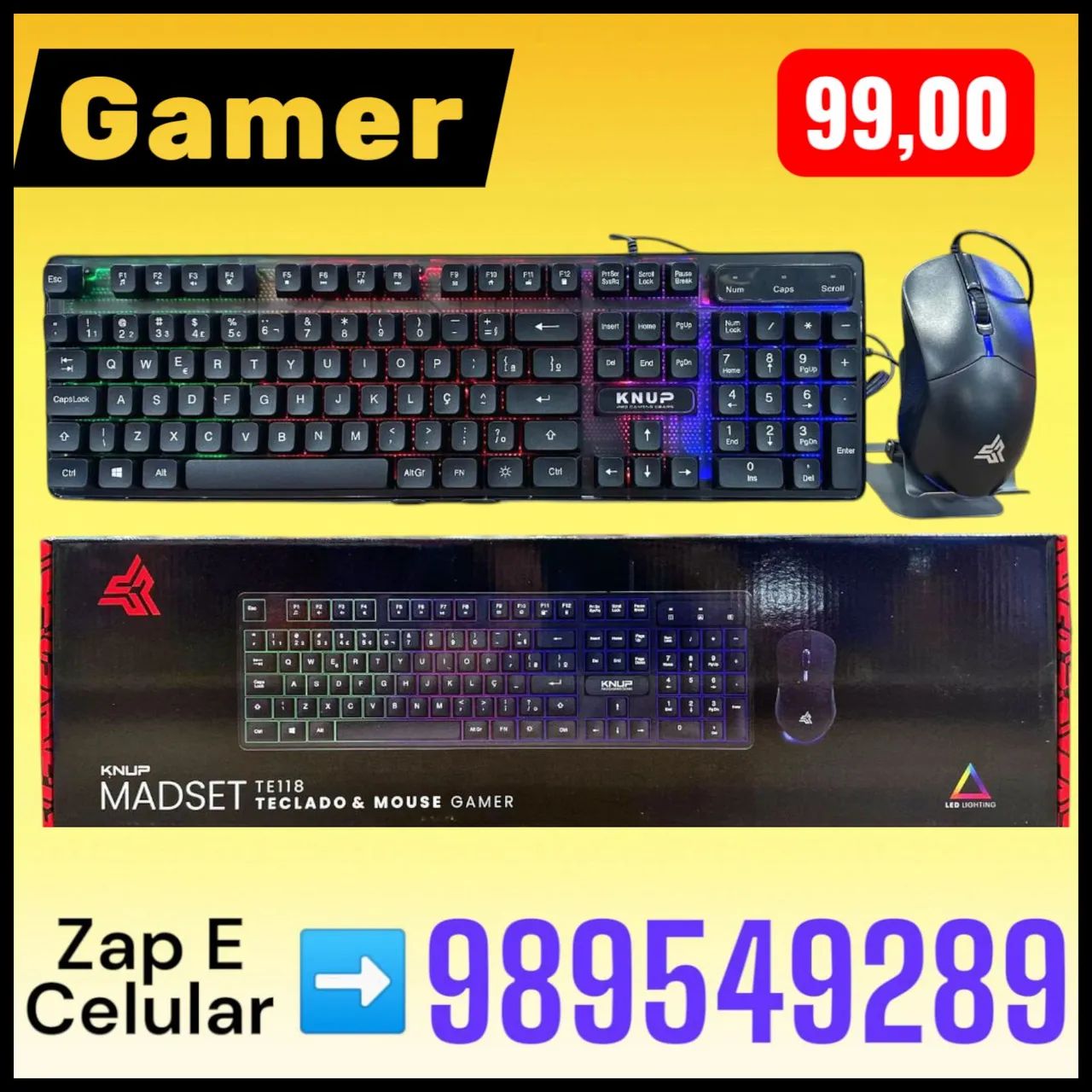 Kit Teclado e Mouse Gamer Knup Madset KP-TE118