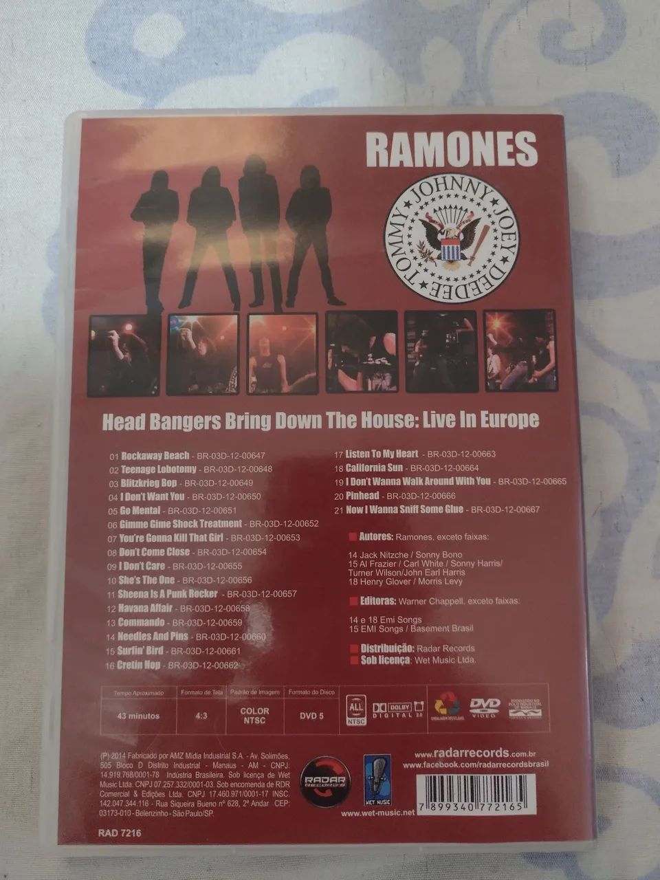 DVD Ramones - Head Bangers Bring Down The House: Live In Europe - Foto 3
