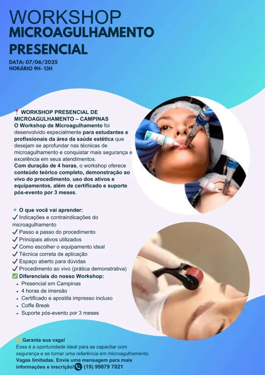 Workshop Microagulhamento Presencial em Campinas