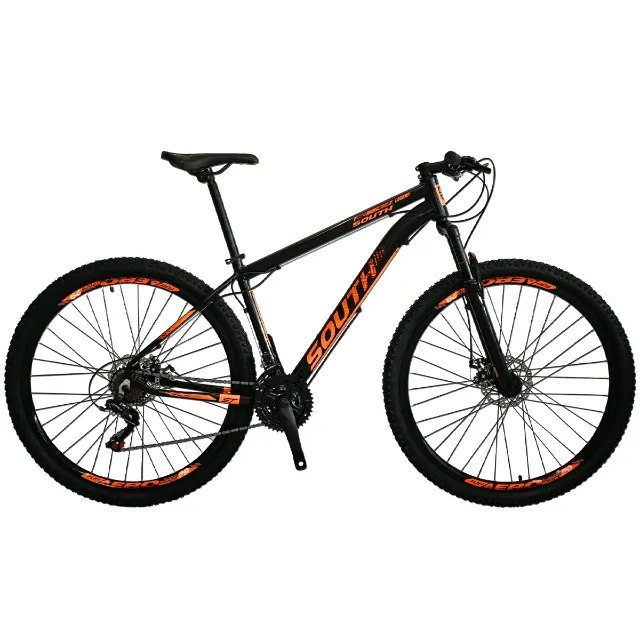 Bike Aro 29 Nova Preto/Laranja Tam. 17, 19 e 21 Alumínio