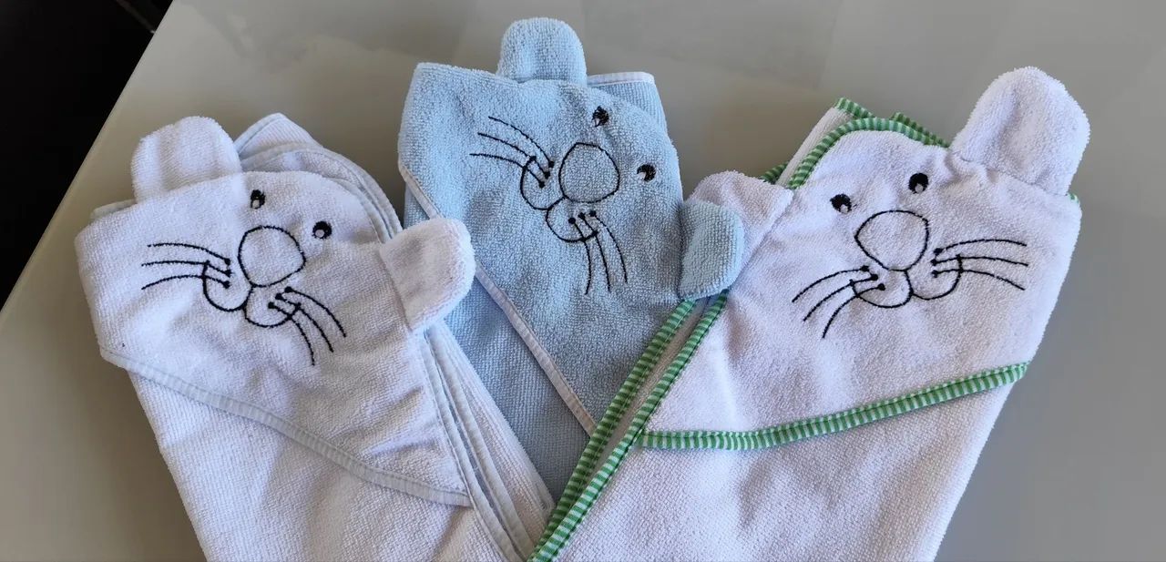 Toalhas de banho infantil com capuz - 3 peças