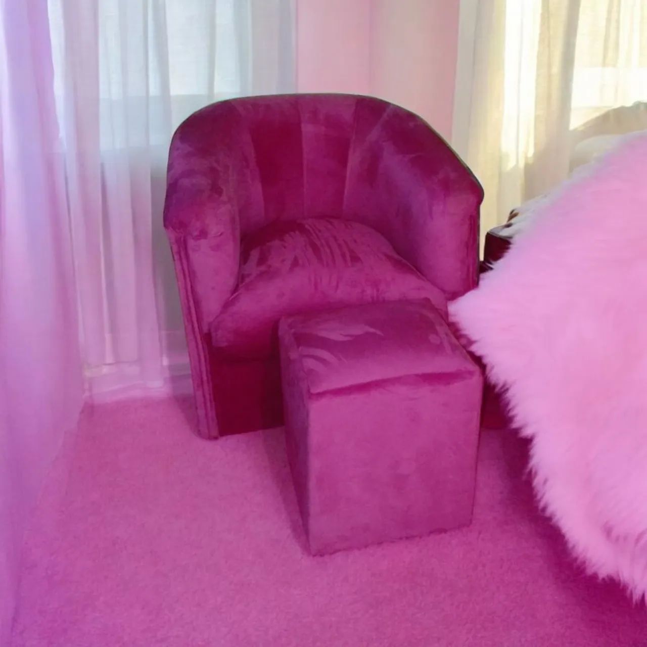 Kit de poltrona e puff 