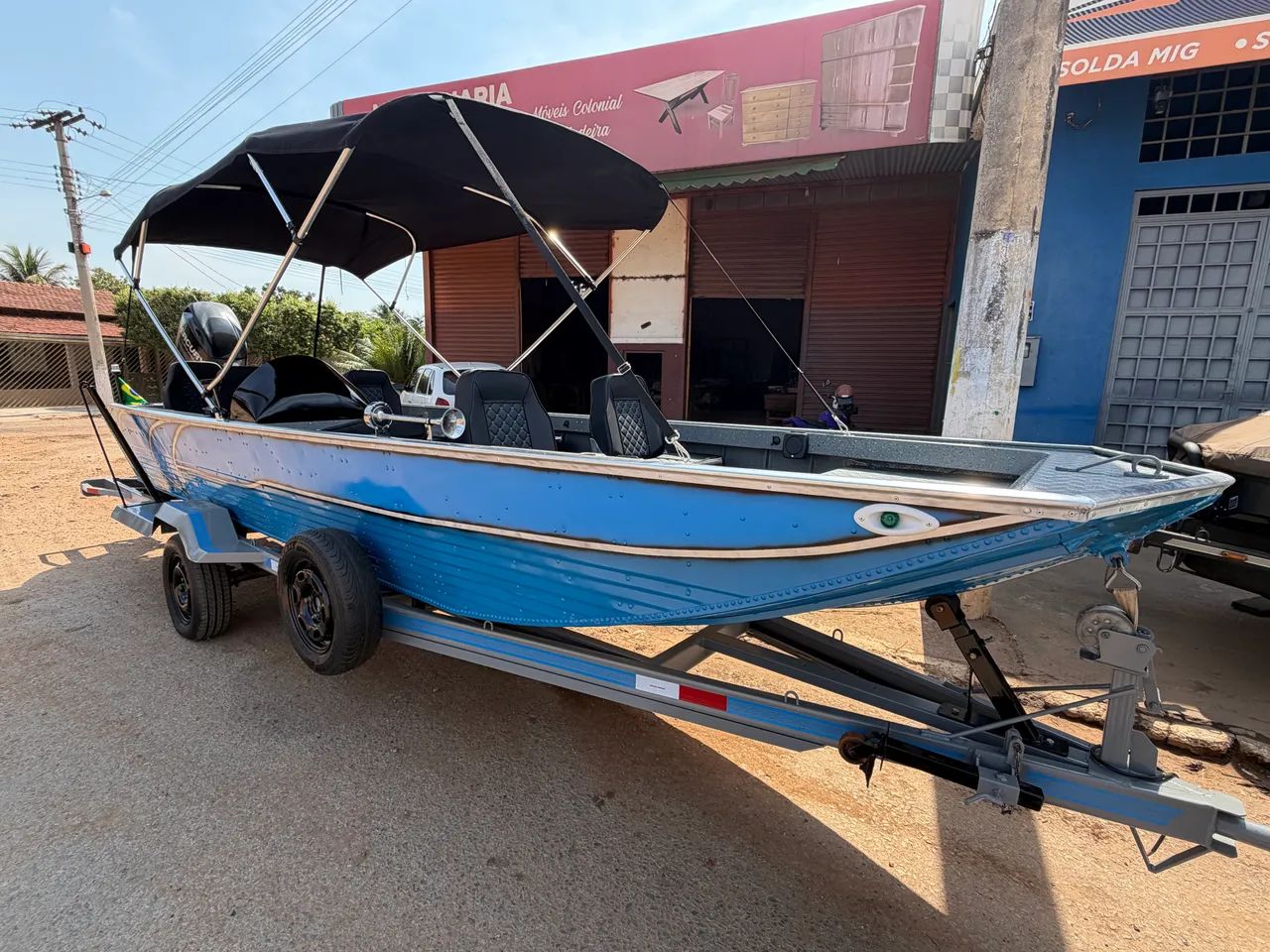 Canoa Barco Lancha alumínio 6 metros Tuiuiu Nautica - Foto 3