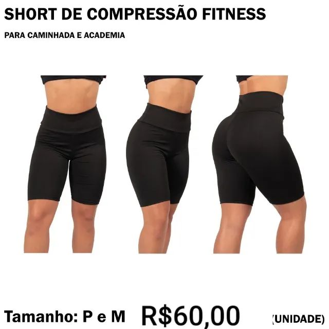 Short de Compressão em lycra unissex 