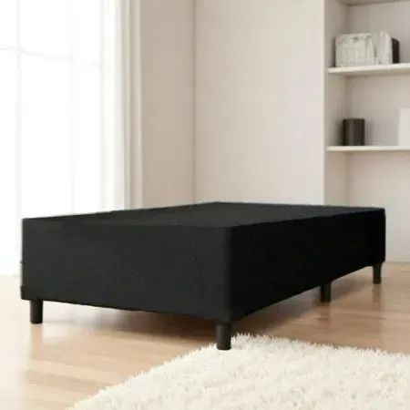 Base Box Solteiro Suede Preto