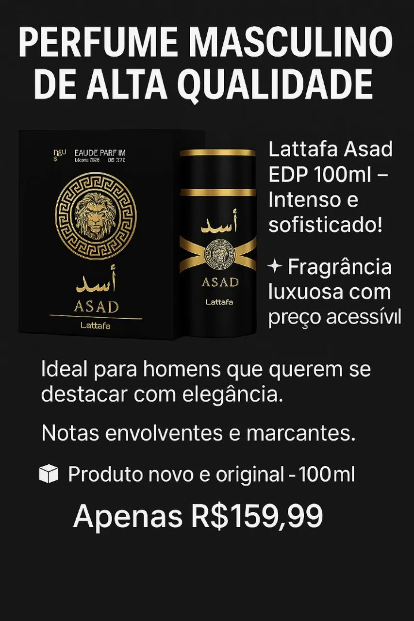 Perfume Lattafa Asad EDP 100ml - Masculino