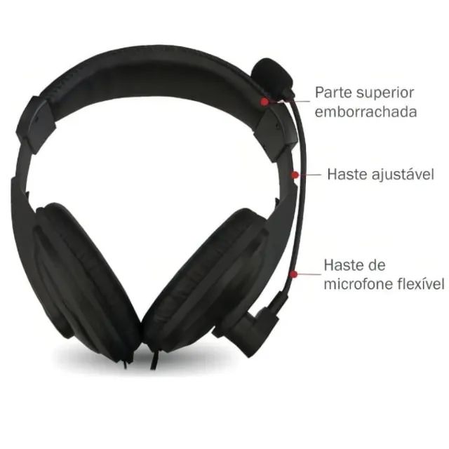 Fone De Ouvido Headset Kmex Ars-7500 Microfone Pc Computador