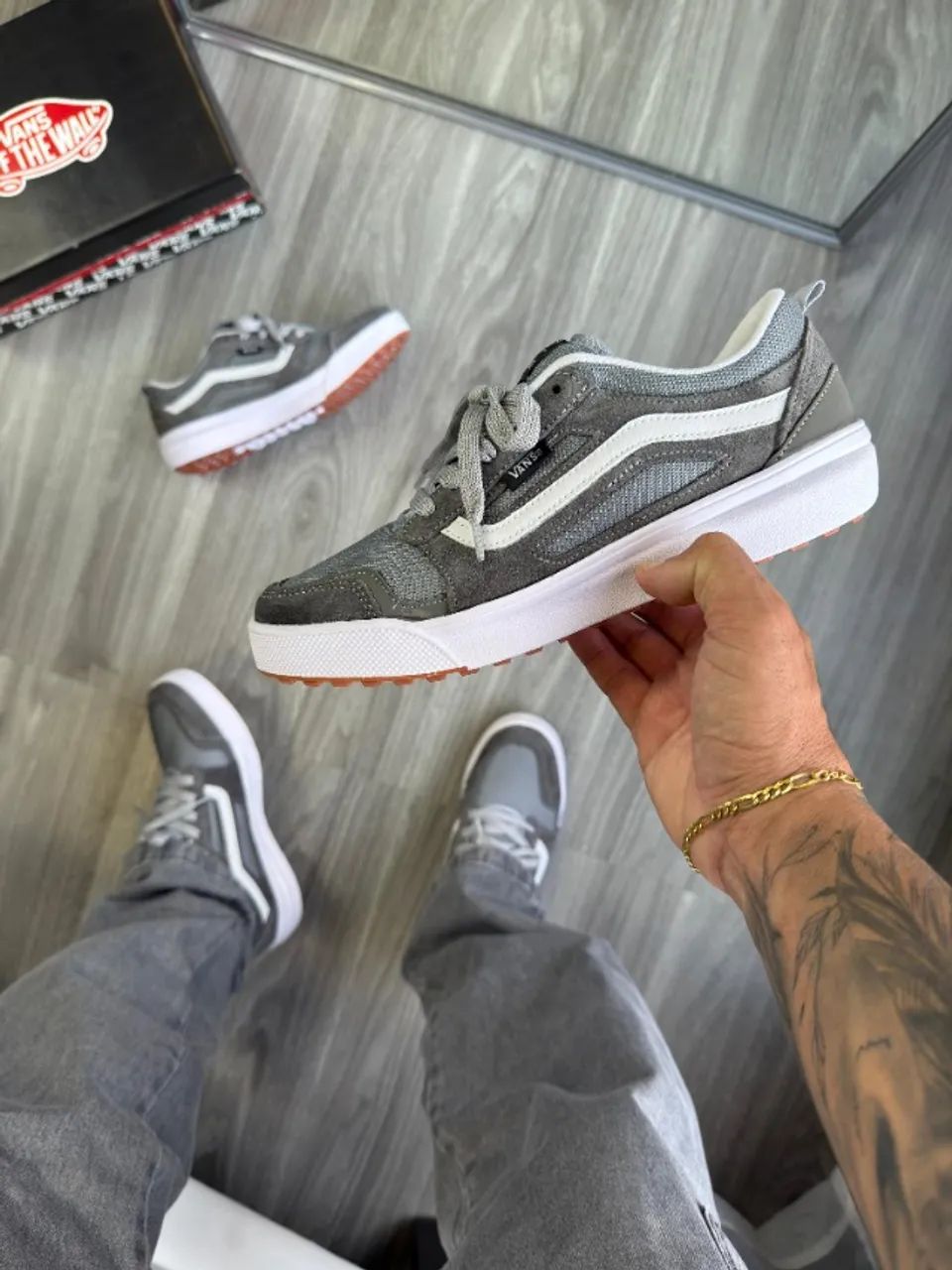 Tênis Vans Ultrarange 3D Cinza Dois pares de cadarço Calçados