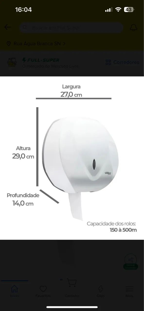 Large-roll toilet paper dispenser, 300/500 meters