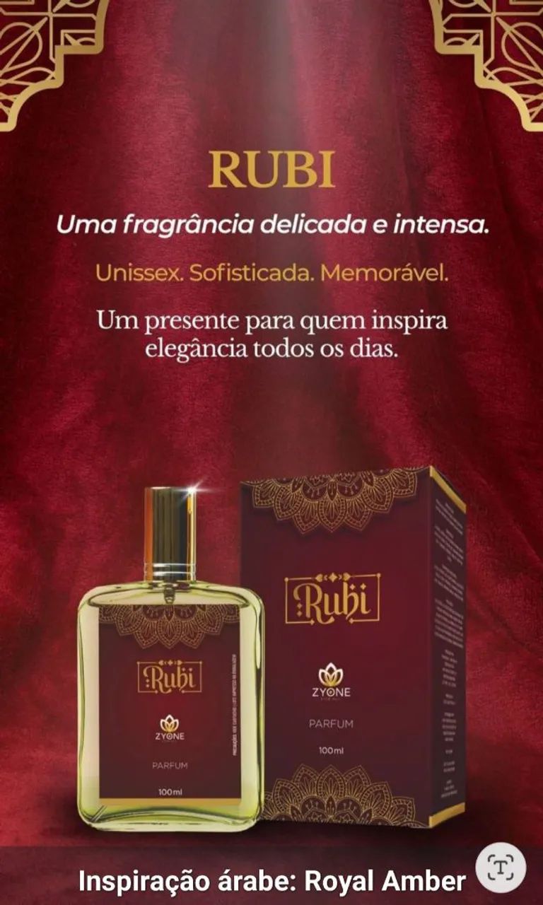 Rubi Perfume ZYONE - Fragrância Delicada e Intensa