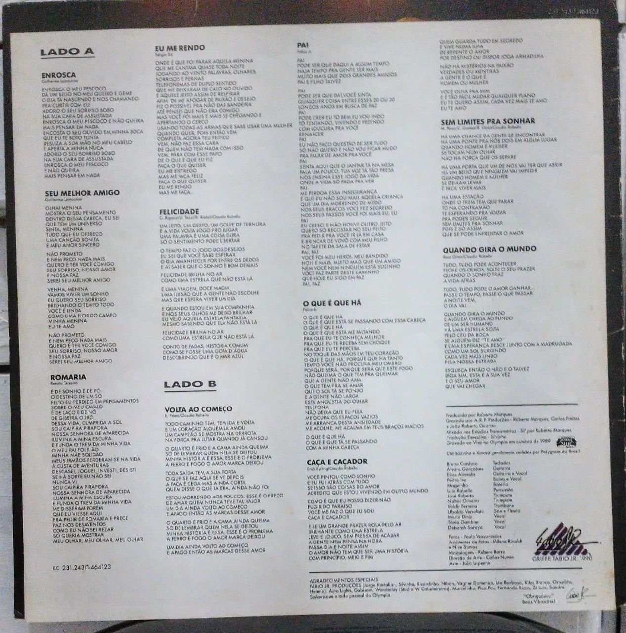 Vinil Fábio Jr. Ao Vivo 1989. - Foto 5