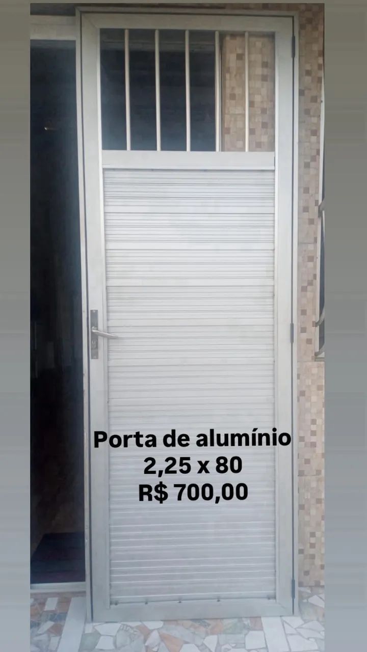 Porta e grade de alumínio 