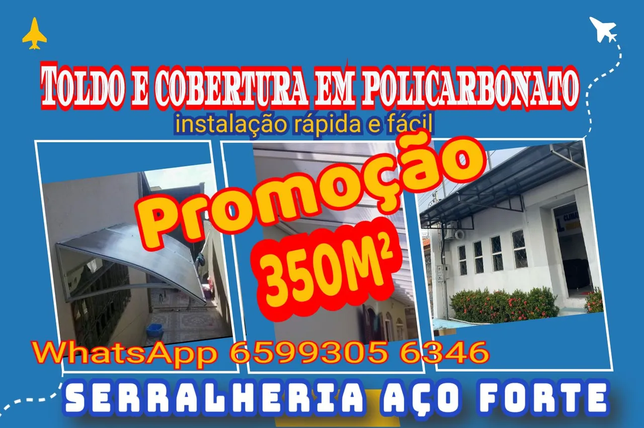 Toldos e Coberturas em Policarbonato - Promoção!