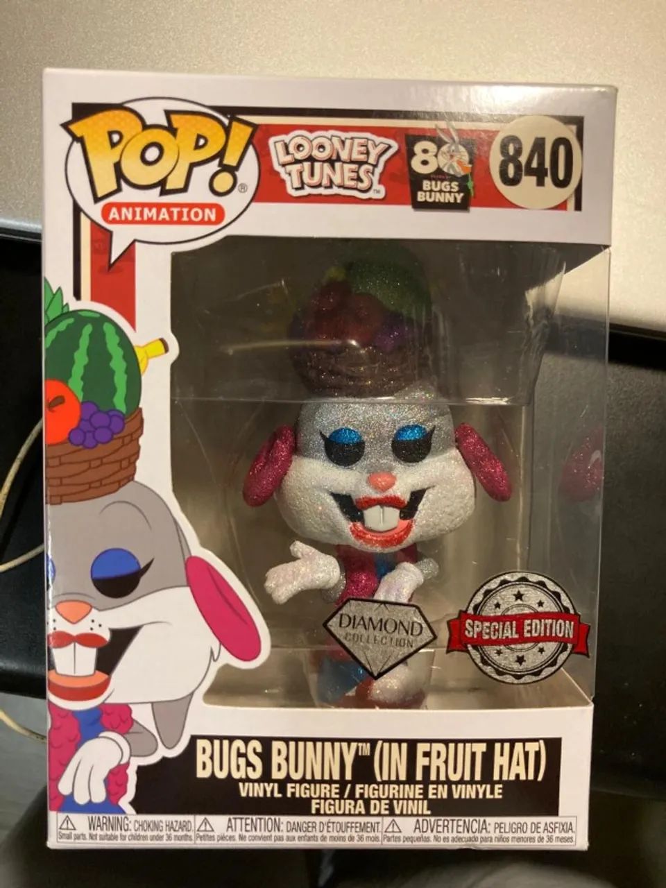 Funko Pop Looney Tunes Bugs Bunny In Fruit Hat 840 Diamond Special Edition
