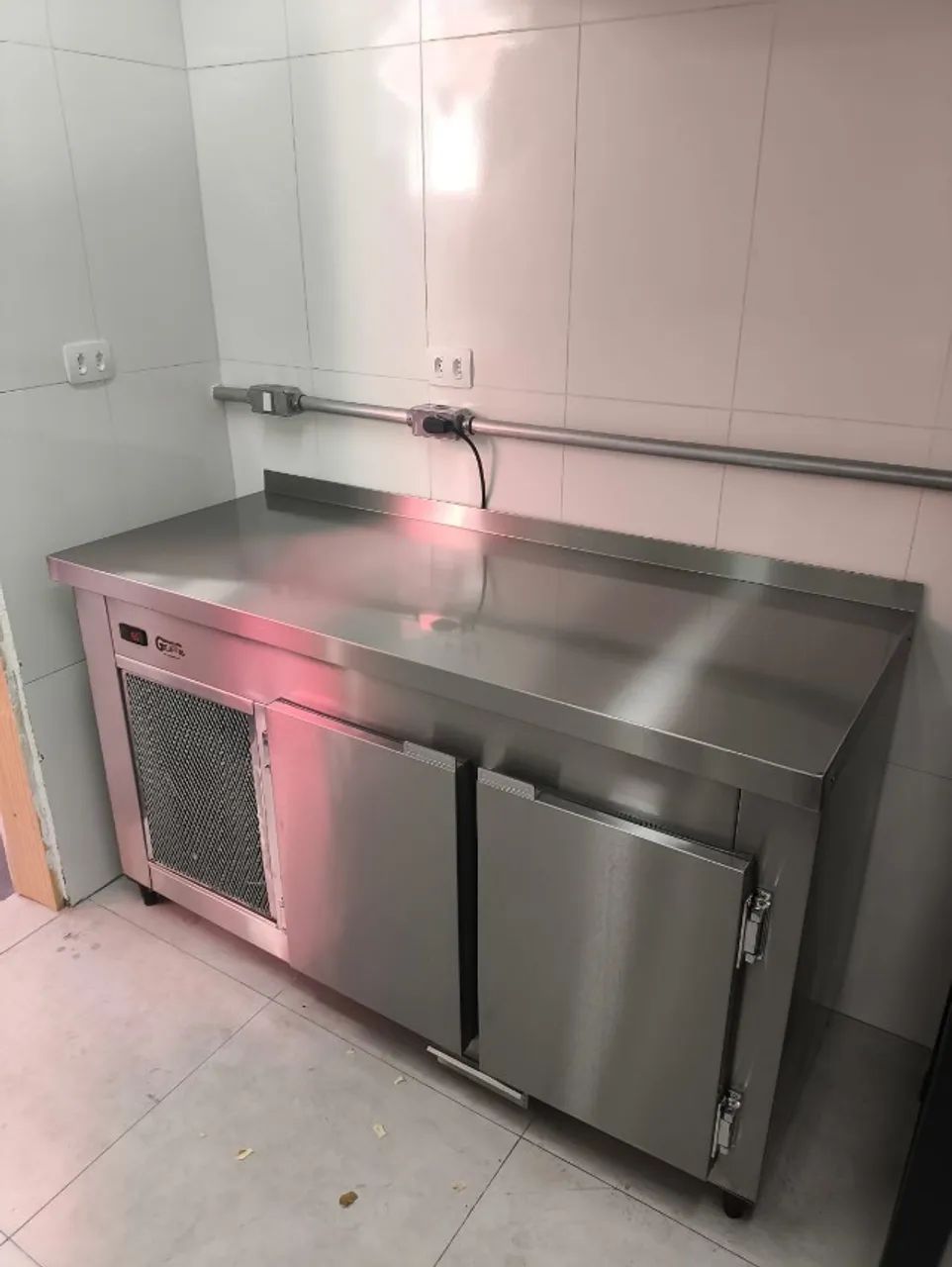 balcão freezer sob medida inox 