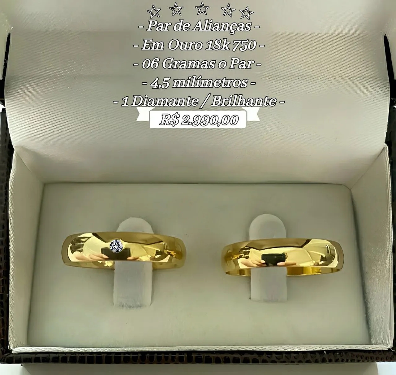 Alianças de Casamento em Ouro 18K 750
