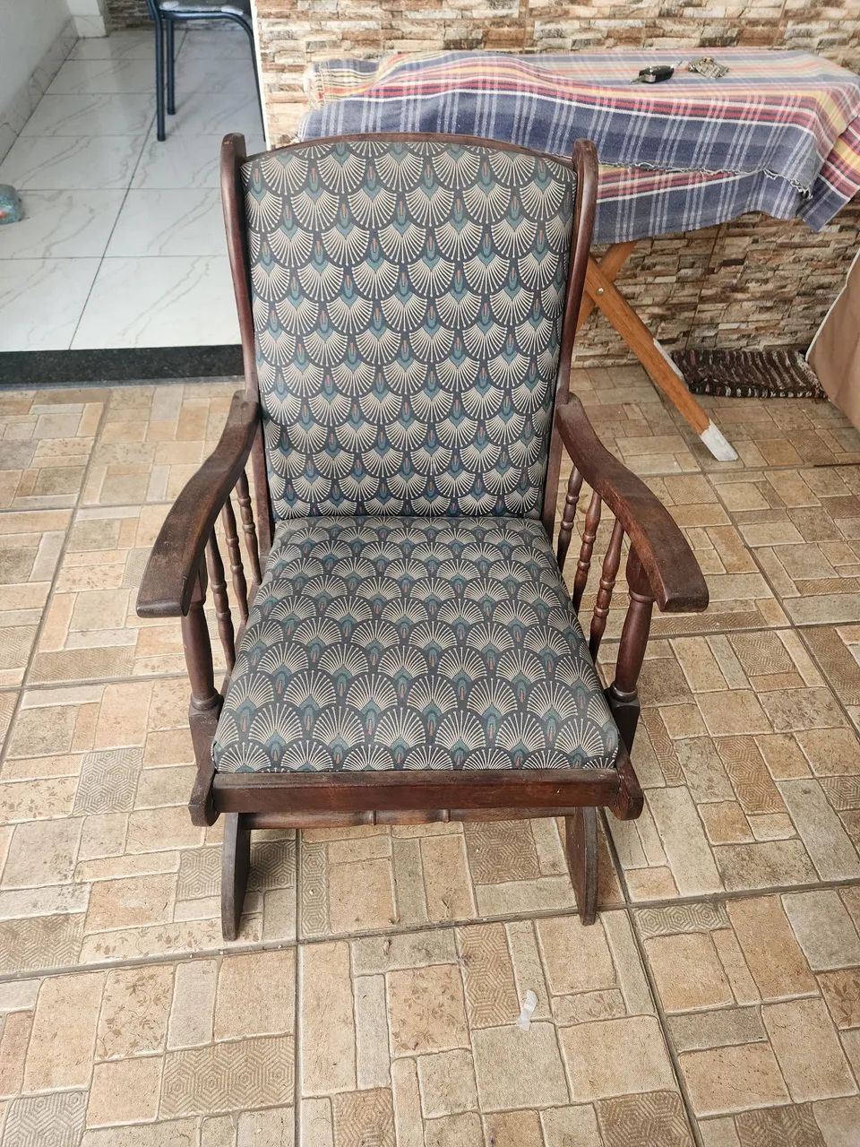 Cadeira balanço,assento almofada com almofada - Foto 2