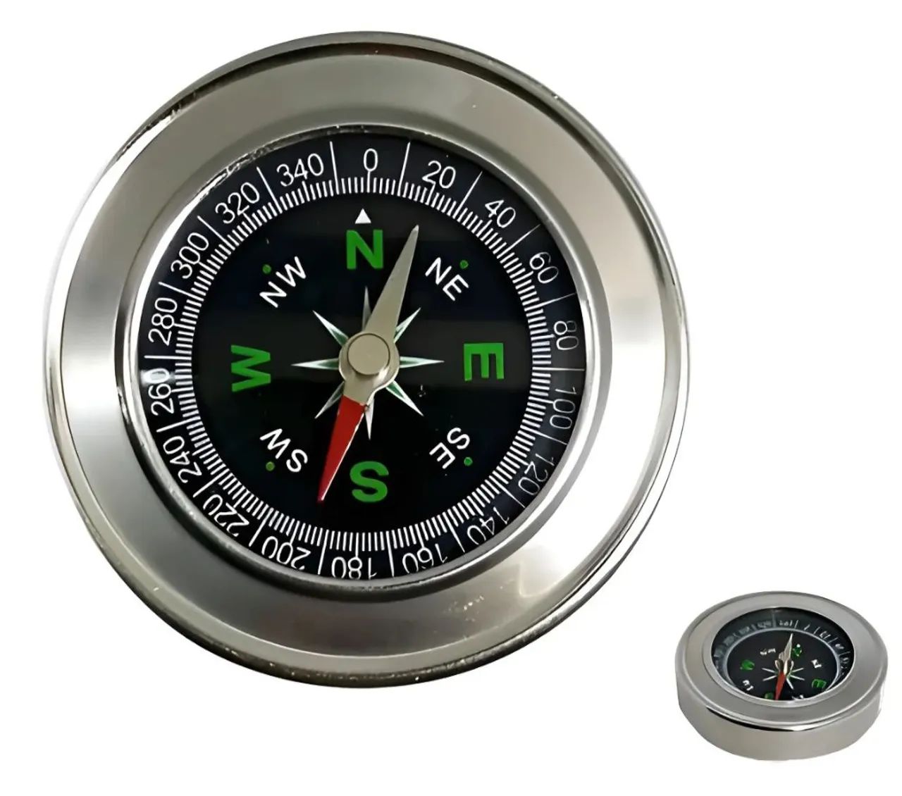 Bussola De Bolso Metal Camping Orientação Magnetica 6cm