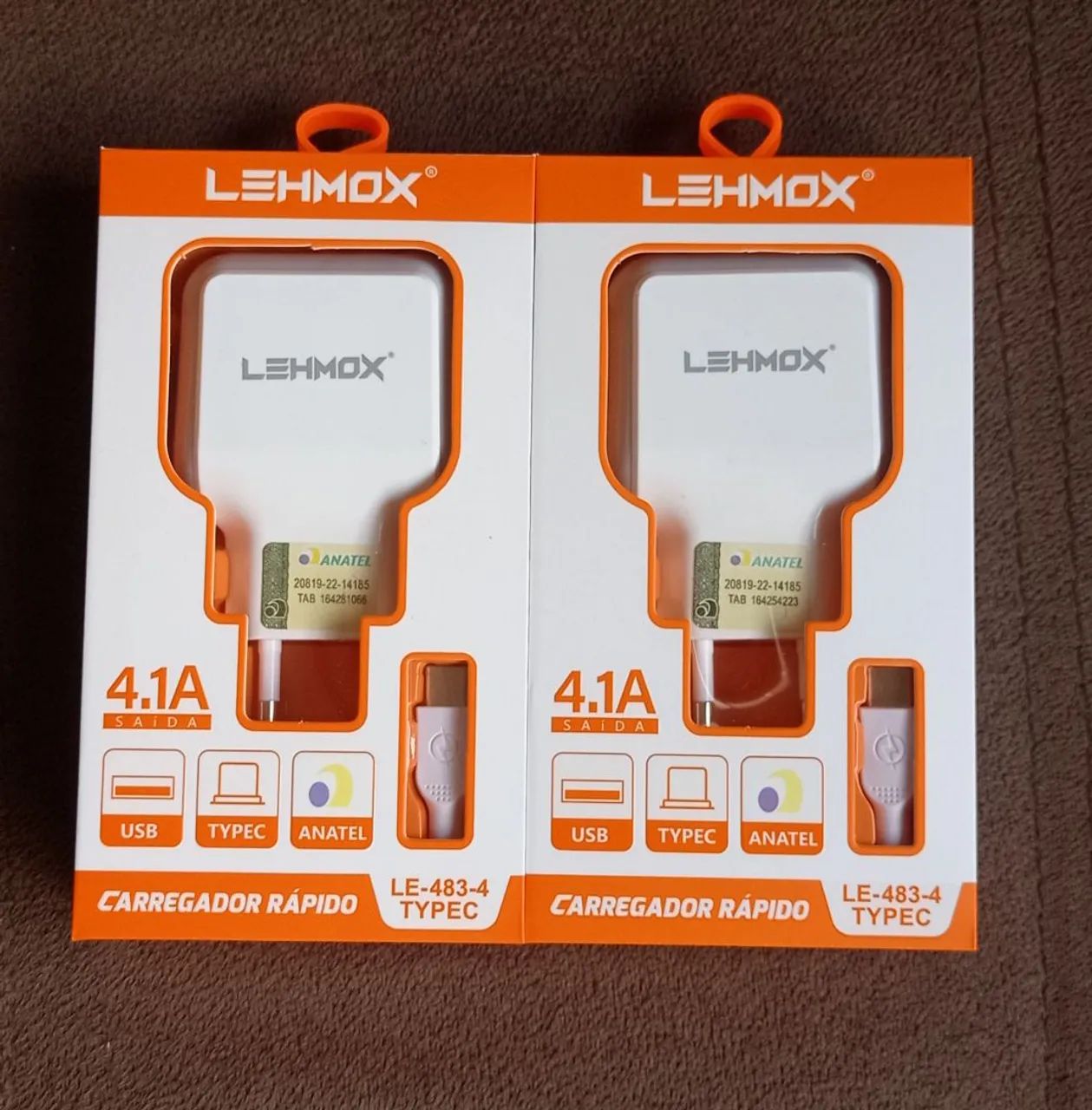 2 Carregadores  Rápido LEHMOX 4.1A Type C
