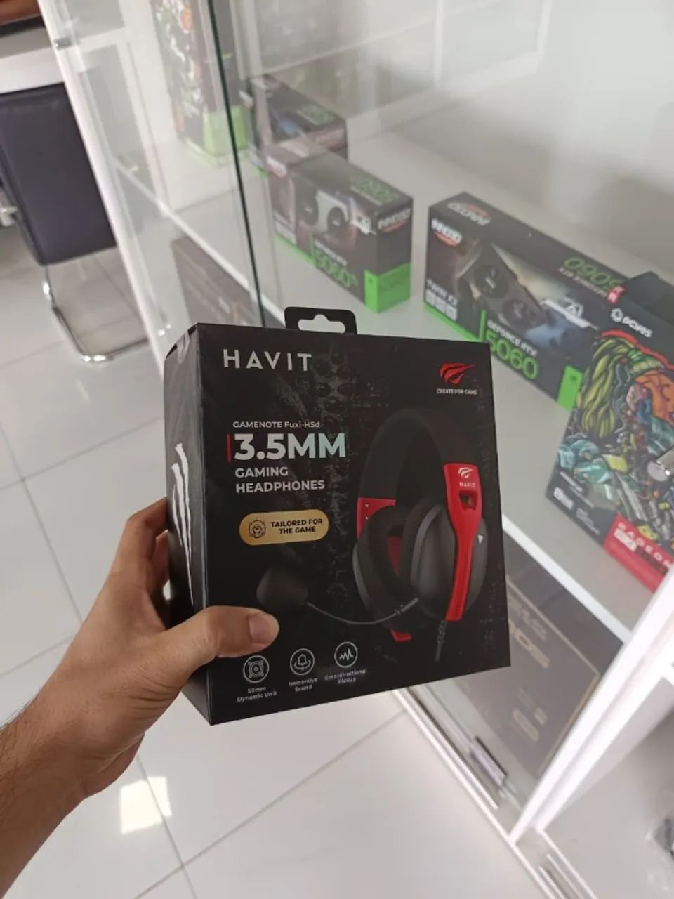 Headset Gamer Havit Fuxi-h5 3.5mm Driver 50mm Preto/vermelho