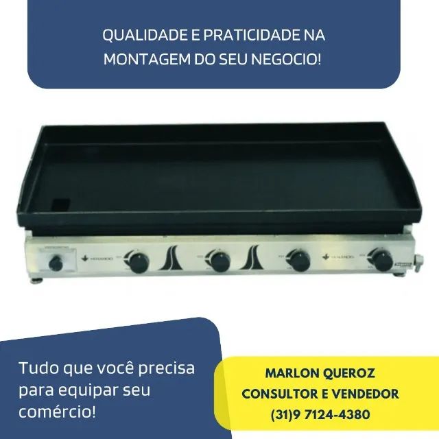 Chapa de Lanches 1 Metro 3 Queimadores Venâncio
