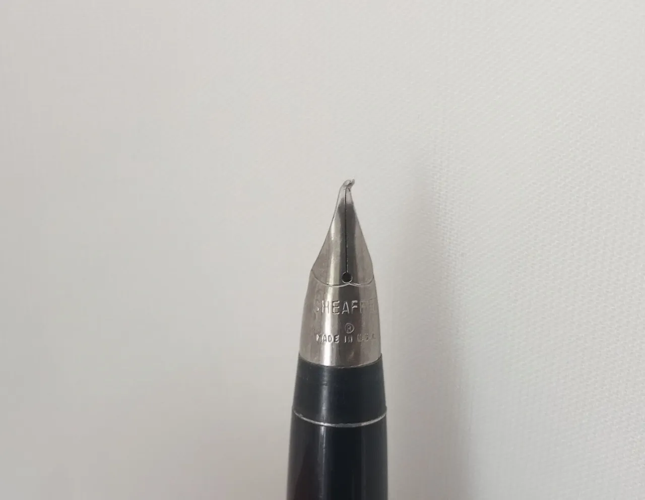 Caneta tinteiro antiga sheaffer em aço inox PONTA AMASSADA