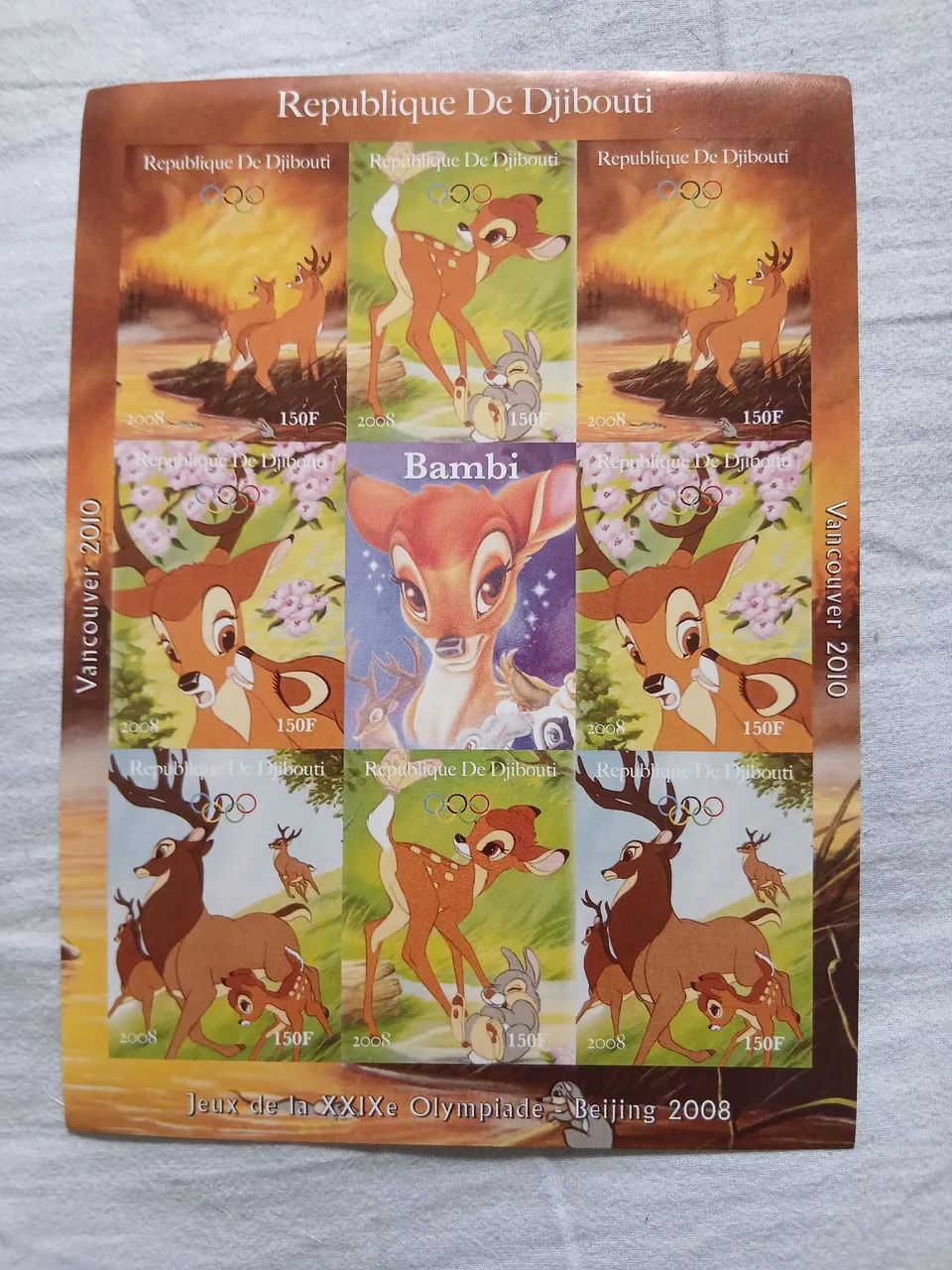 Séries de selos Disney (Branca de Neve. Bambi) - Foto 3