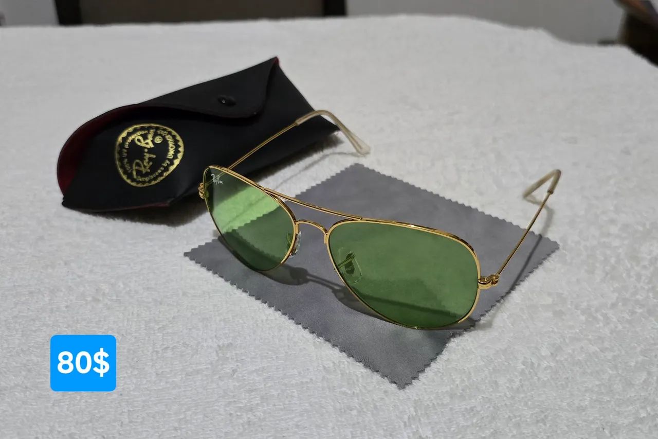 Óculos Rayban Aviador com lente de cristal 
