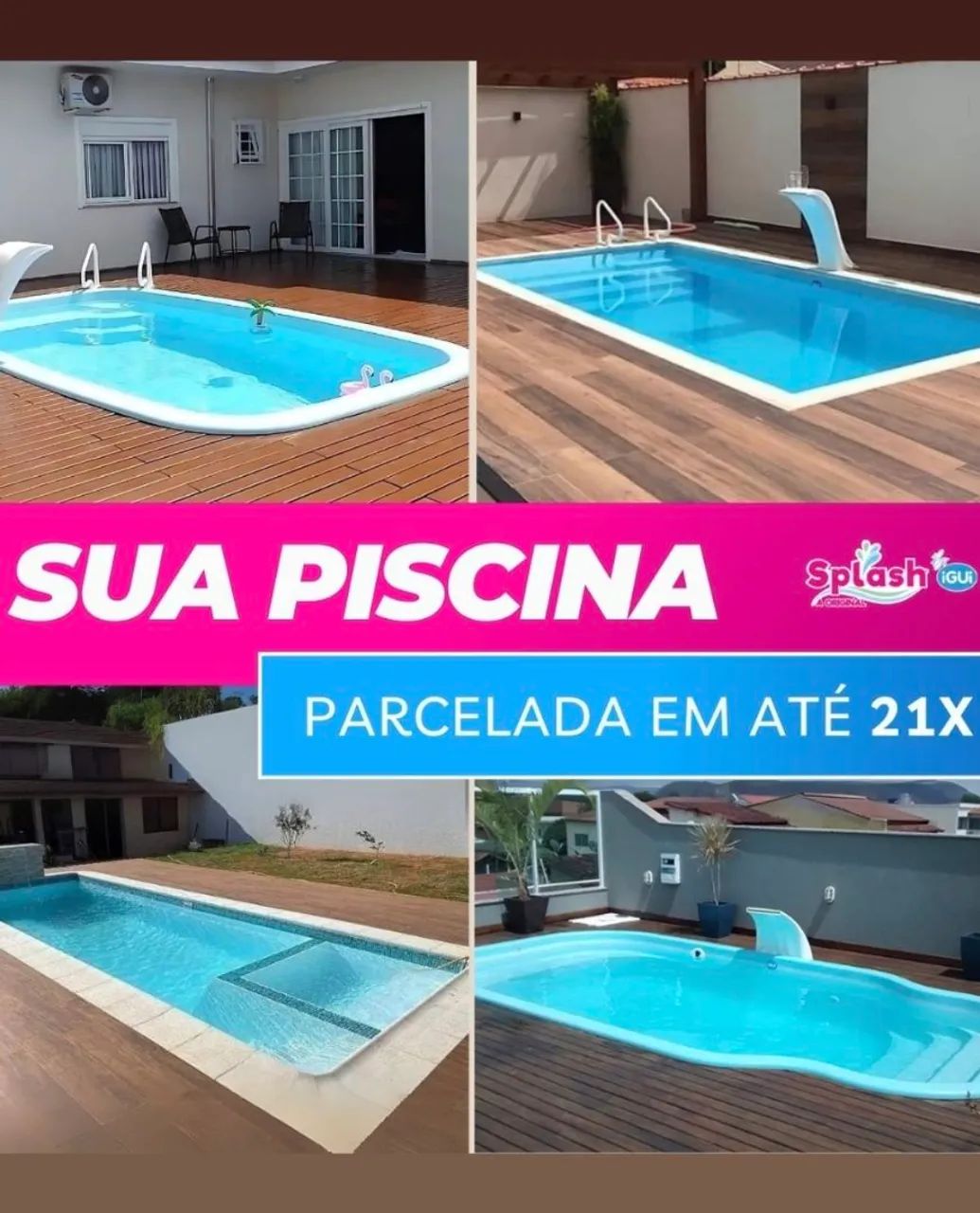 Promoção Piscina Completa em até 21x 