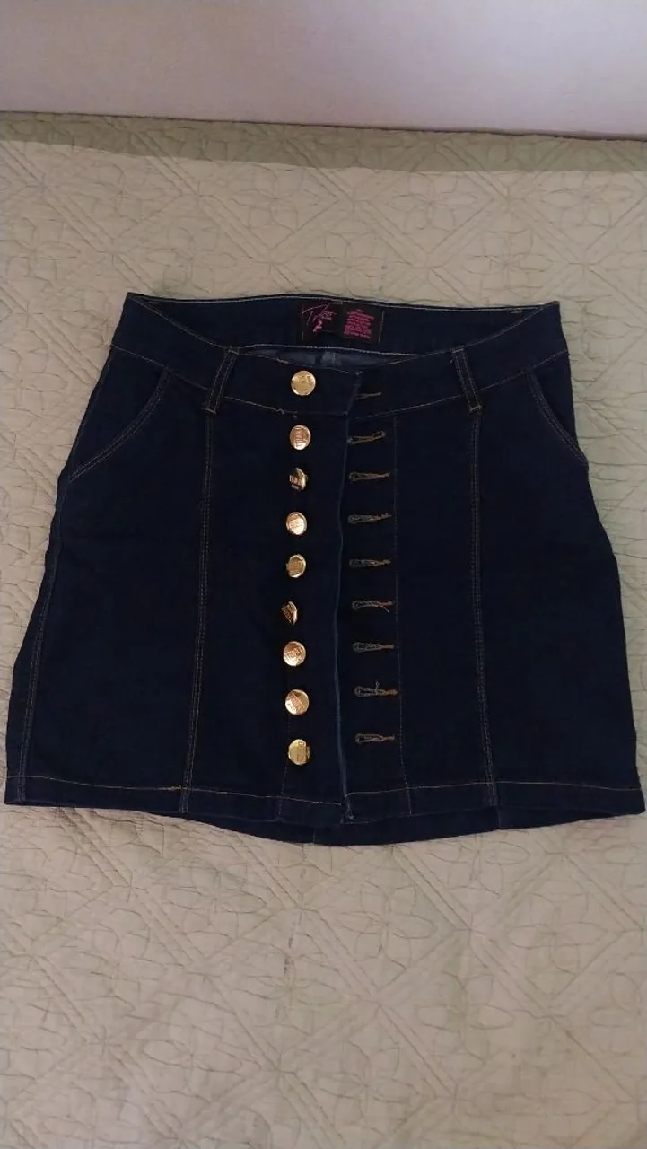 Saia jeans escuro