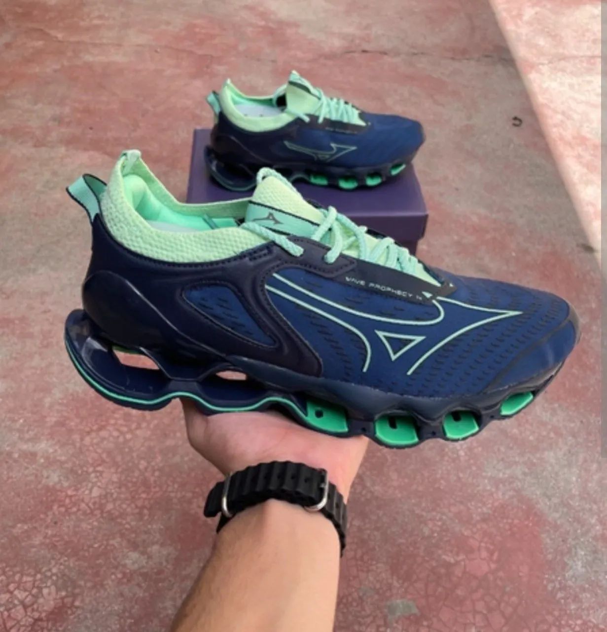 Tênis Mizuno Wave Prophecy 14 azul lançamento Calçados Parque