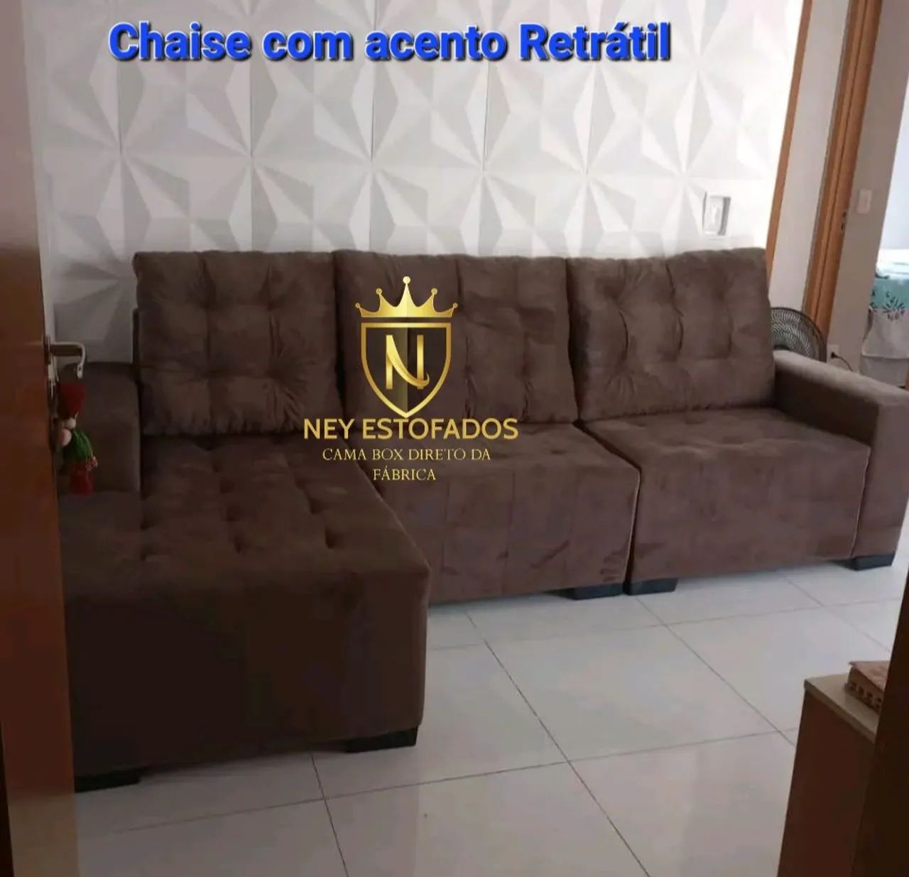 Sofá de canto com puff preto - Foto 3