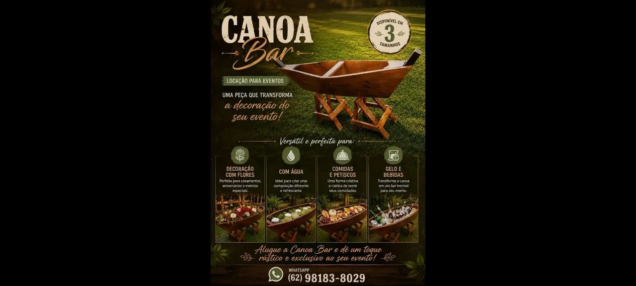 Canoa bar locação 