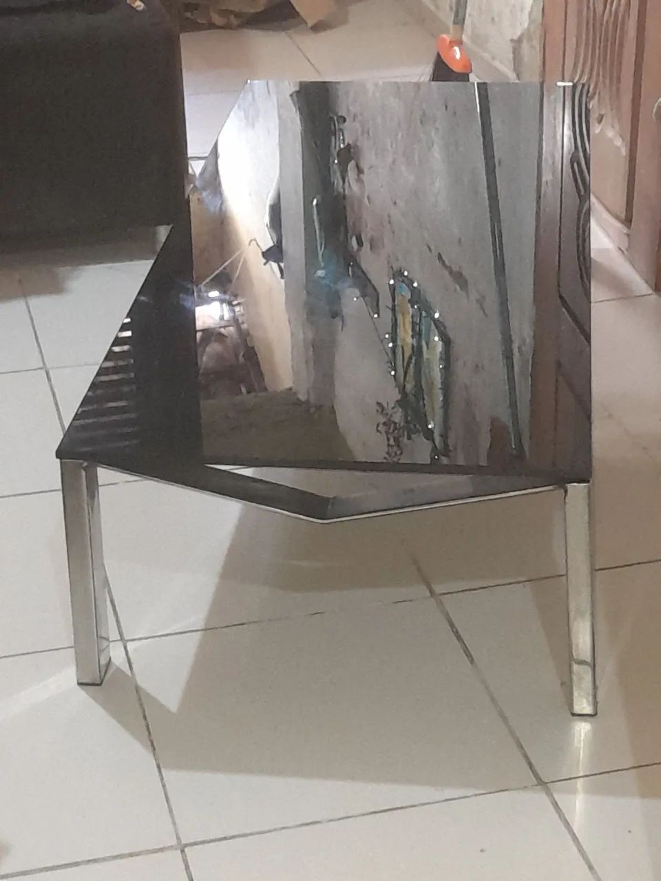 Mesa de centro cromada de vidro  - Foto 2