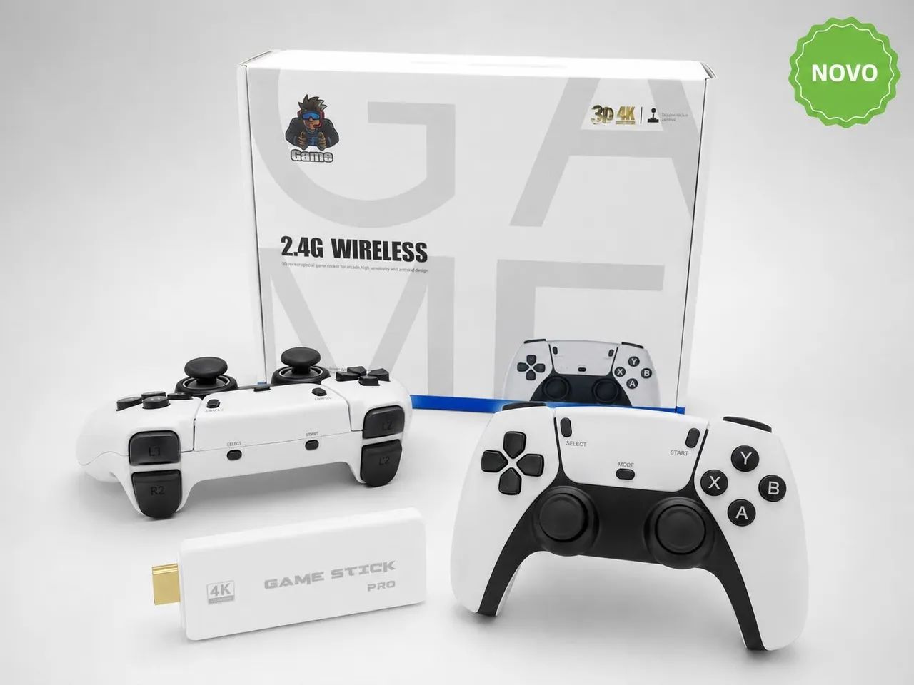 Game Stick Pro 4K com 2 Controles Sem Fio 2.4G - Foto 4