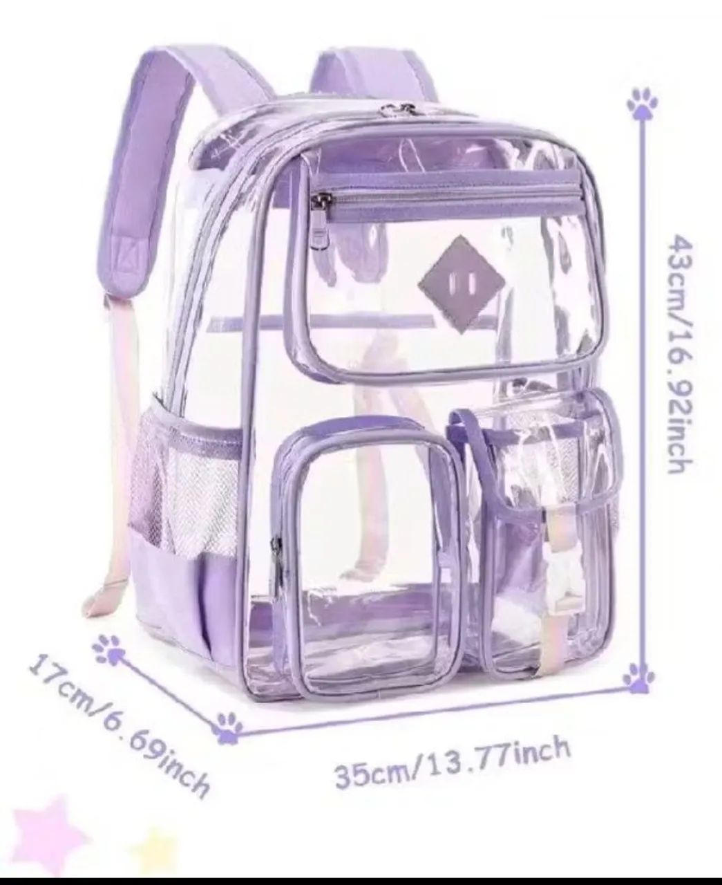 Mochila Lilás Transparente  - Foto 5