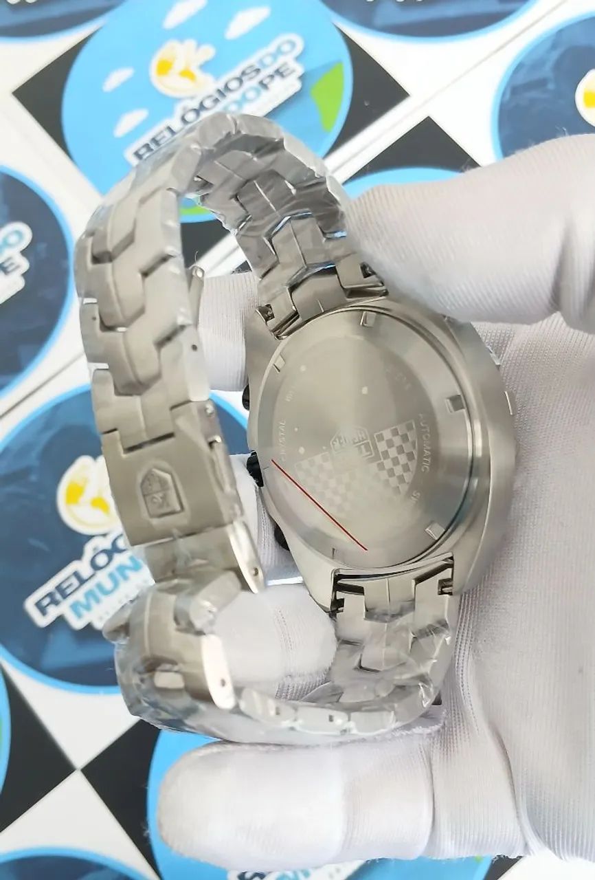 RELOGIO TG SENNA CHNOGRAPH FUNDO BRANCO - Foto 5