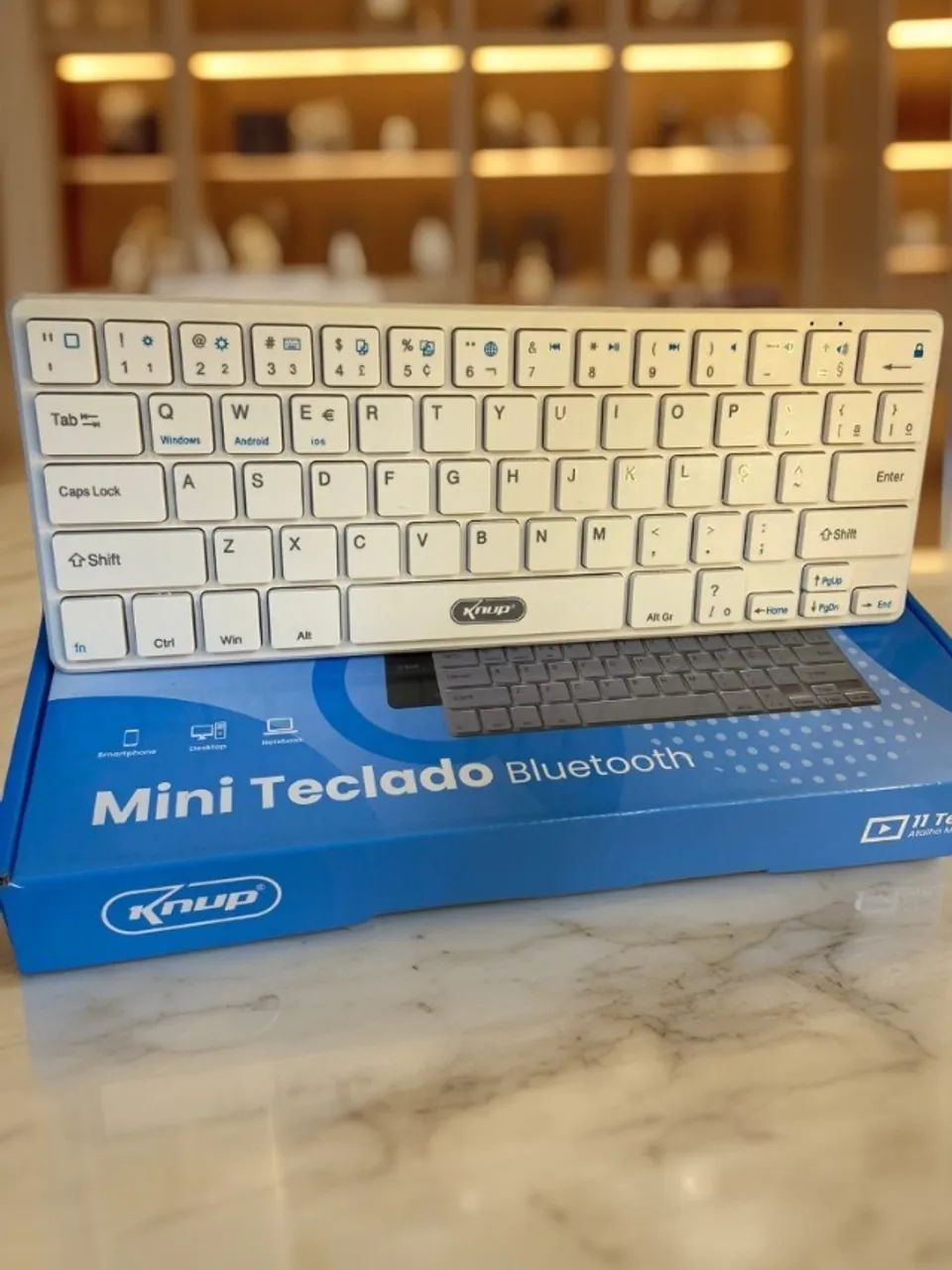 Mini teclado knup bluetooth Branco an14