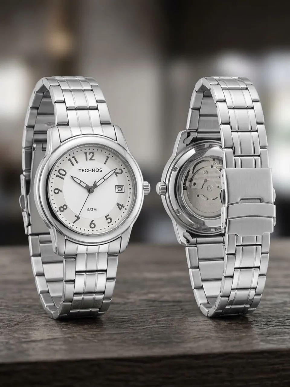 Relógio Technos Automático Masculino em Aço Inox 